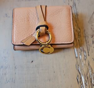Chloe Tan Leather Wallet with Gold Accent
